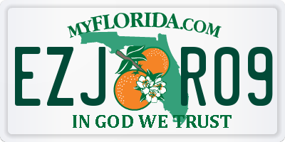 FL license plate EZJR09