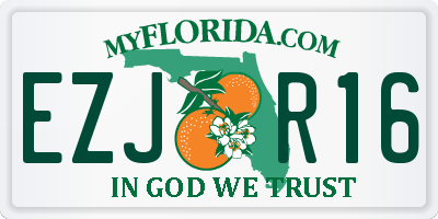 FL license plate EZJR16