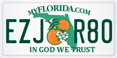 FL license plate EZJR80