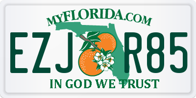 FL license plate EZJR85