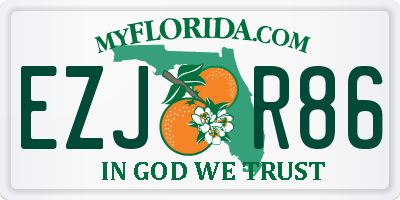 FL license plate EZJR86