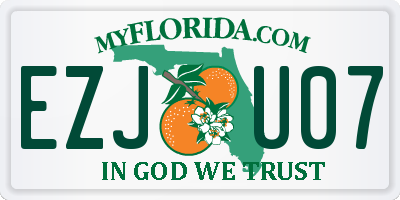 FL license plate EZJU07
