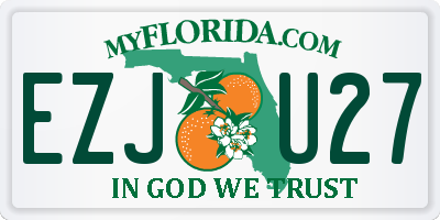 FL license plate EZJU27