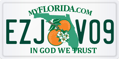 FL license plate EZJV09