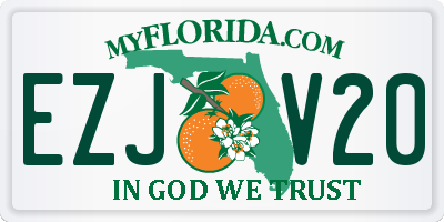FL license plate EZJV20