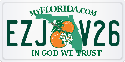 FL license plate EZJV26