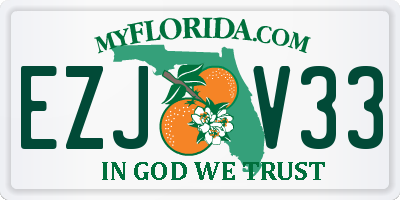 FL license plate EZJV33