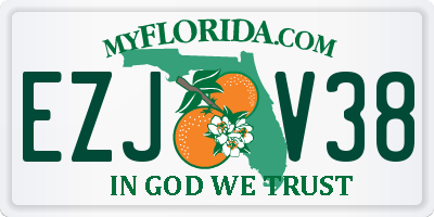 FL license plate EZJV38