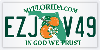 FL license plate EZJV49