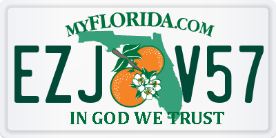 FL license plate EZJV57