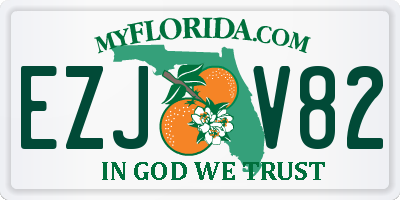 FL license plate EZJV82