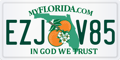 FL license plate EZJV85