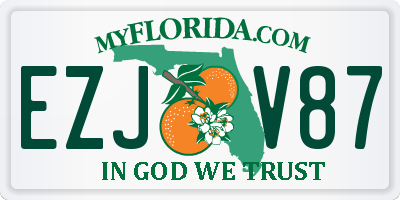 FL license plate EZJV87
