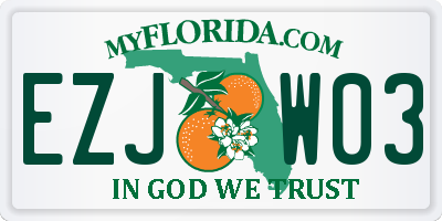 FL license plate EZJW03