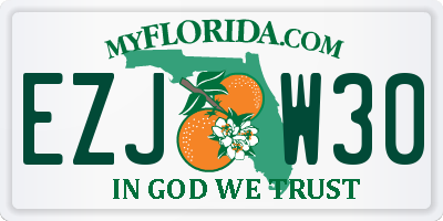 FL license plate EZJW30