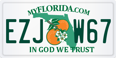FL license plate EZJW67
