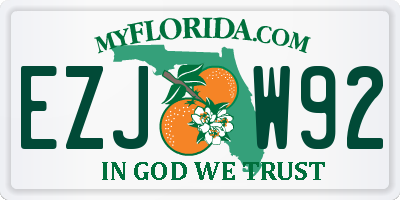 FL license plate EZJW92