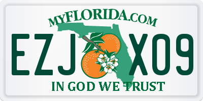 FL license plate EZJX09