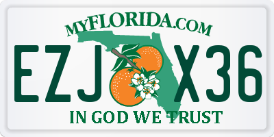 FL license plate EZJX36