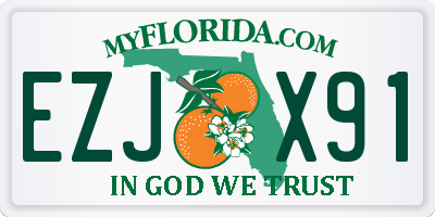 FL license plate EZJX91