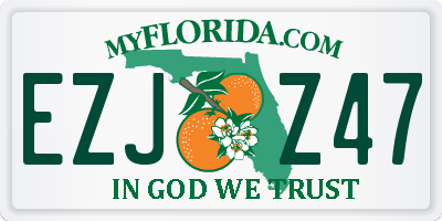 FL license plate EZJZ47