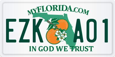 FL license plate EZKA01