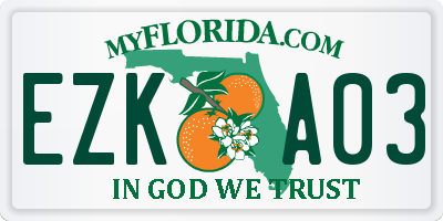 FL license plate EZKA03