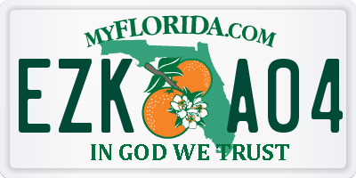 FL license plate EZKA04