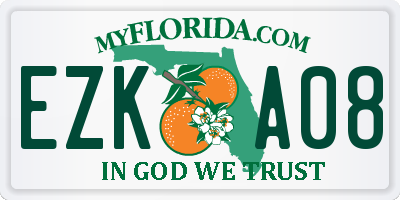 FL license plate EZKA08