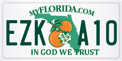 FL license plate EZKA10