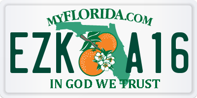 FL license plate EZKA16