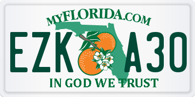 FL license plate EZKA30