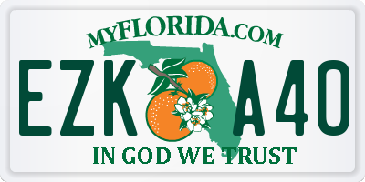 FL license plate EZKA40
