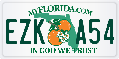 FL license plate EZKA54