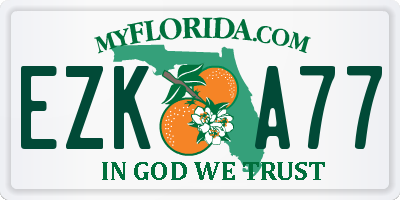 FL license plate EZKA77