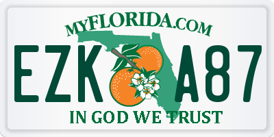 FL license plate EZKA87
