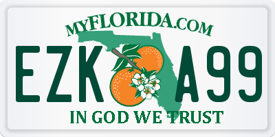 FL license plate EZKA99