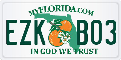 FL license plate EZKB03