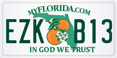 FL license plate EZKB13