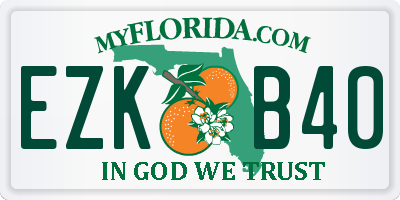 FL license plate EZKB40