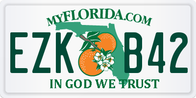 FL license plate EZKB42