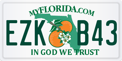 FL license plate EZKB43