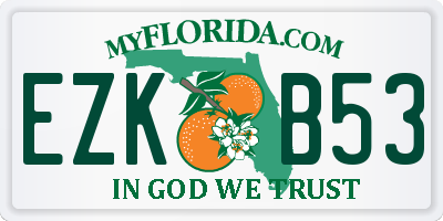 FL license plate EZKB53