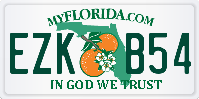 FL license plate EZKB54