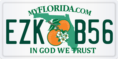 FL license plate EZKB56