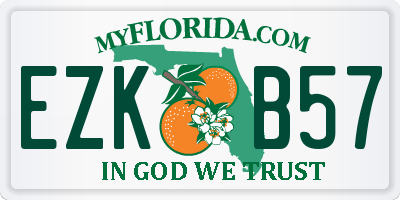 FL license plate EZKB57