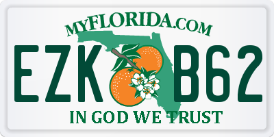 FL license plate EZKB62