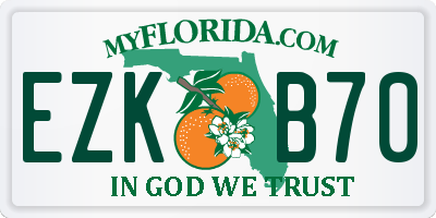 FL license plate EZKB70