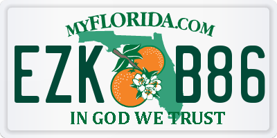 FL license plate EZKB86