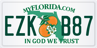 FL license plate EZKB87
